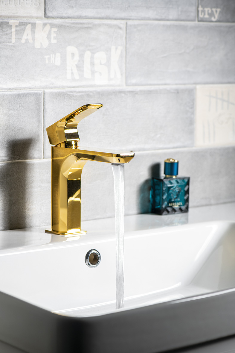 SPY stojánková umyvadlová baterie, zlato PY02/17