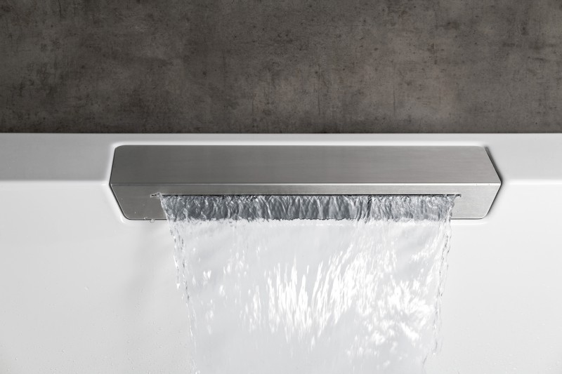 CASCATA hydromasážní vana, 185x85x45cm, kaskáda nerez, Attraction Hydro-Air, chrom 73836.100.4010