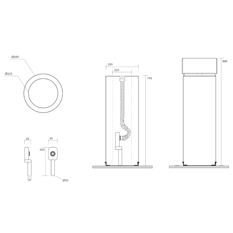OKE keramický podstavec volně stojící pro umyvadlo 554011, verde mat 557211