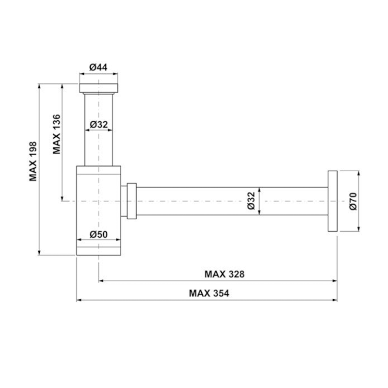 Umyvadlový sifon 5/4