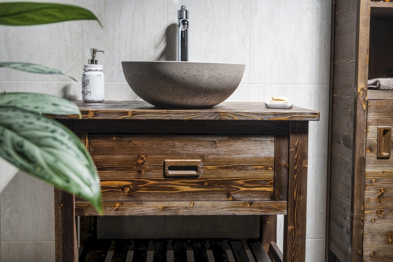 BRAND umyvadlová skříňka 80x73x50cm, mořený smrk BA083S