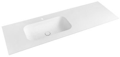 TREOS umyvadlo 146,6x51,3 cm (110+35), rockstone, levé, bílá mat TS147-0101-L