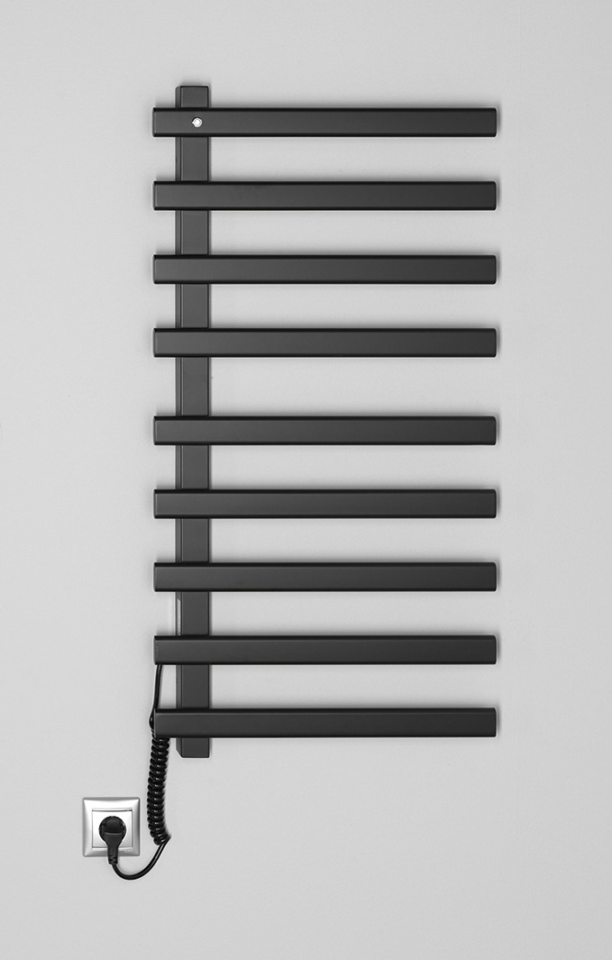 ELCOR elektrický sušák ručníků 480x920x50 mm, 128 W, černá mat EB460