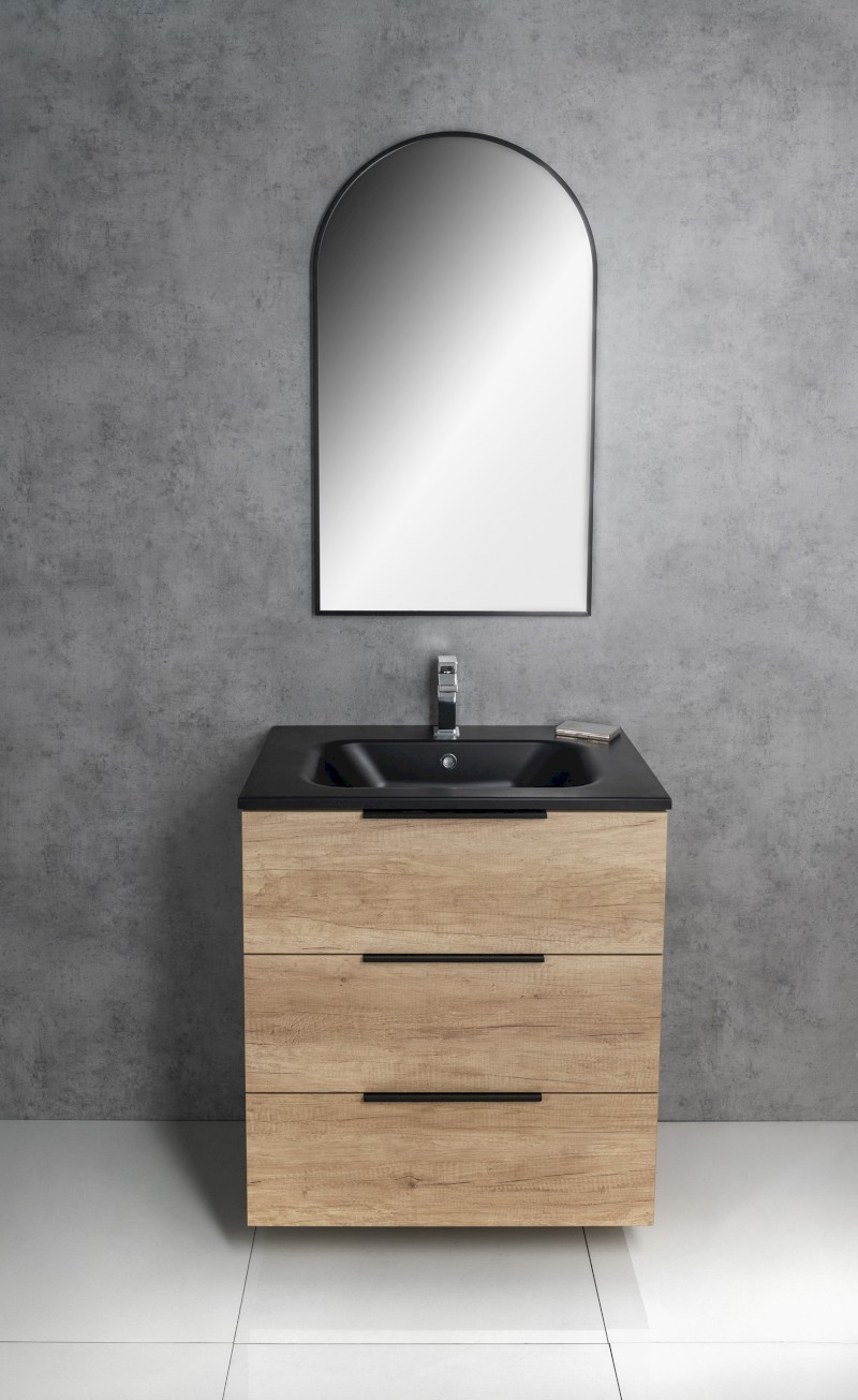 CIRASA umyvadlová skříňka 59,2x75x46cm, 3x zásuvka, dub Alabama CR631-2222