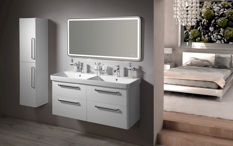 THEIA dvojumyvadlová skříňka 116x50x44,2cm, 4xzásuvka, bílá TH120-3030