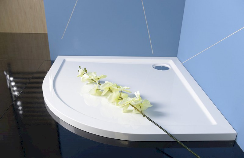 SERA sprchová vanička z litého mramoru, čtvrtkruh 80x80cm, R550, bílá 40511