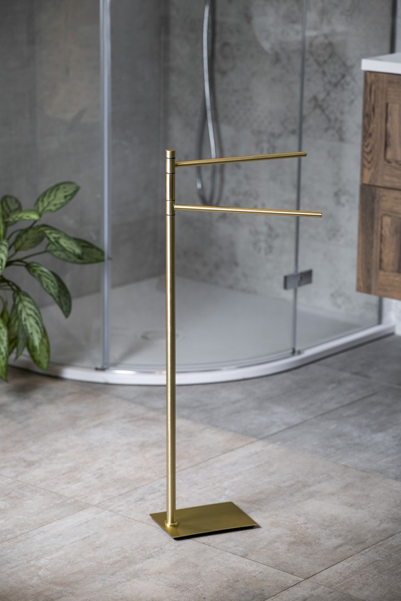 TRILLY stojan na ručníky, hranatý, zlato mat TR3188