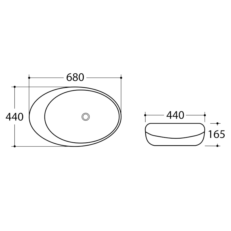DALMA keramické umyvadlo na desku 68x44cm, marfil MM327