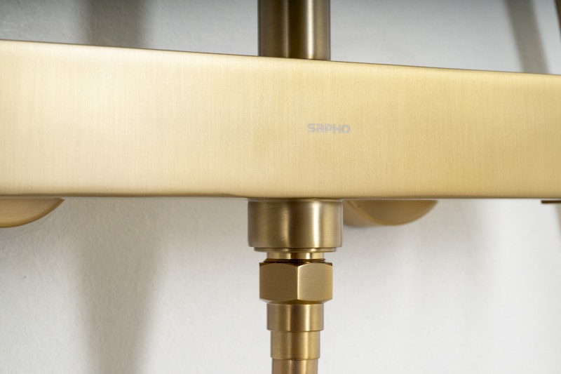 CUBEMIX sprchový sloup s pákovou baterií, zlato mat CM139GB