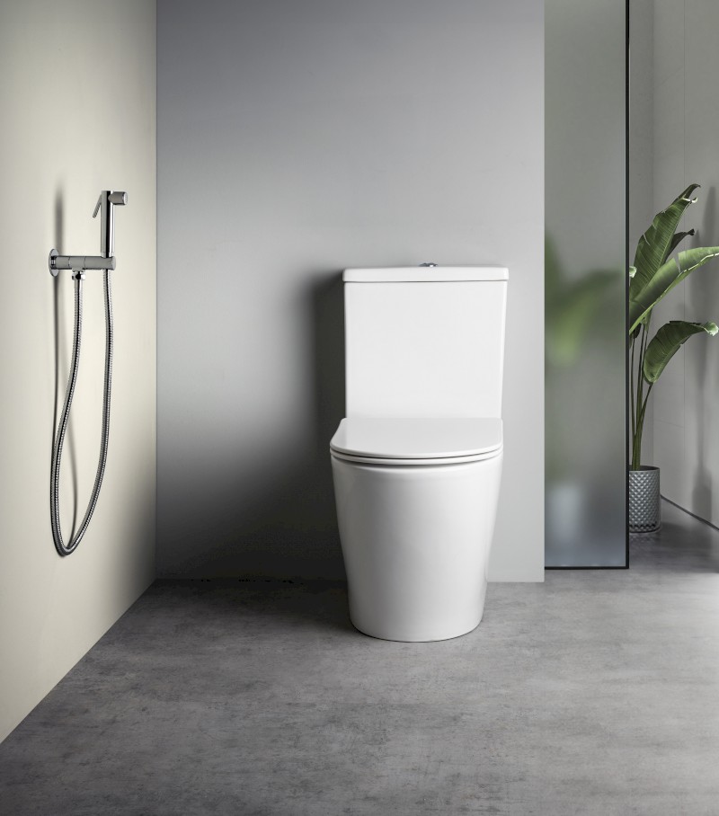 Nástěnný ventil s ruční bidetovou sprškou a bezpečnostní pojistkou,kulatý,chrom SG107