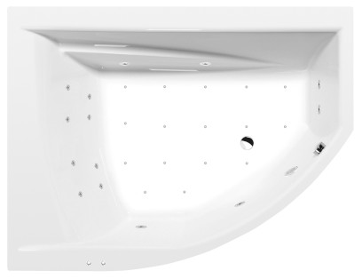 TANDEM L hydromasážní vana, 170x130x50cm, Active Hydro-Air, chrom 96611.2010