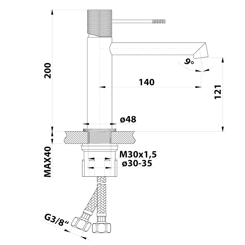 SOLARIS stojánková umyvadlová baterie, chrom WD002