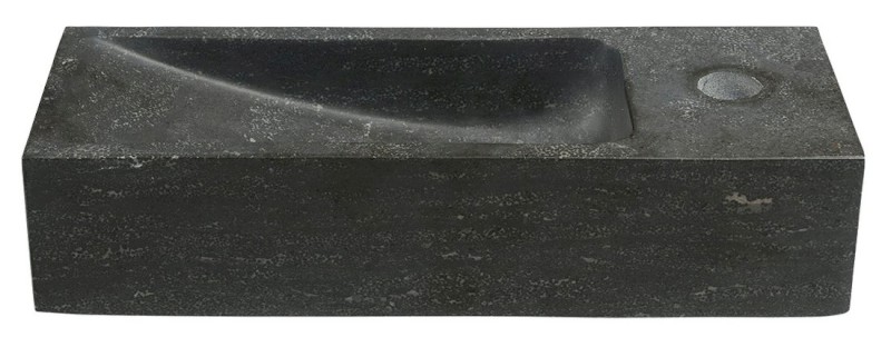 BLOK kamenné umývátko 38x14cm, baterie vpravo, antracit 2401-31