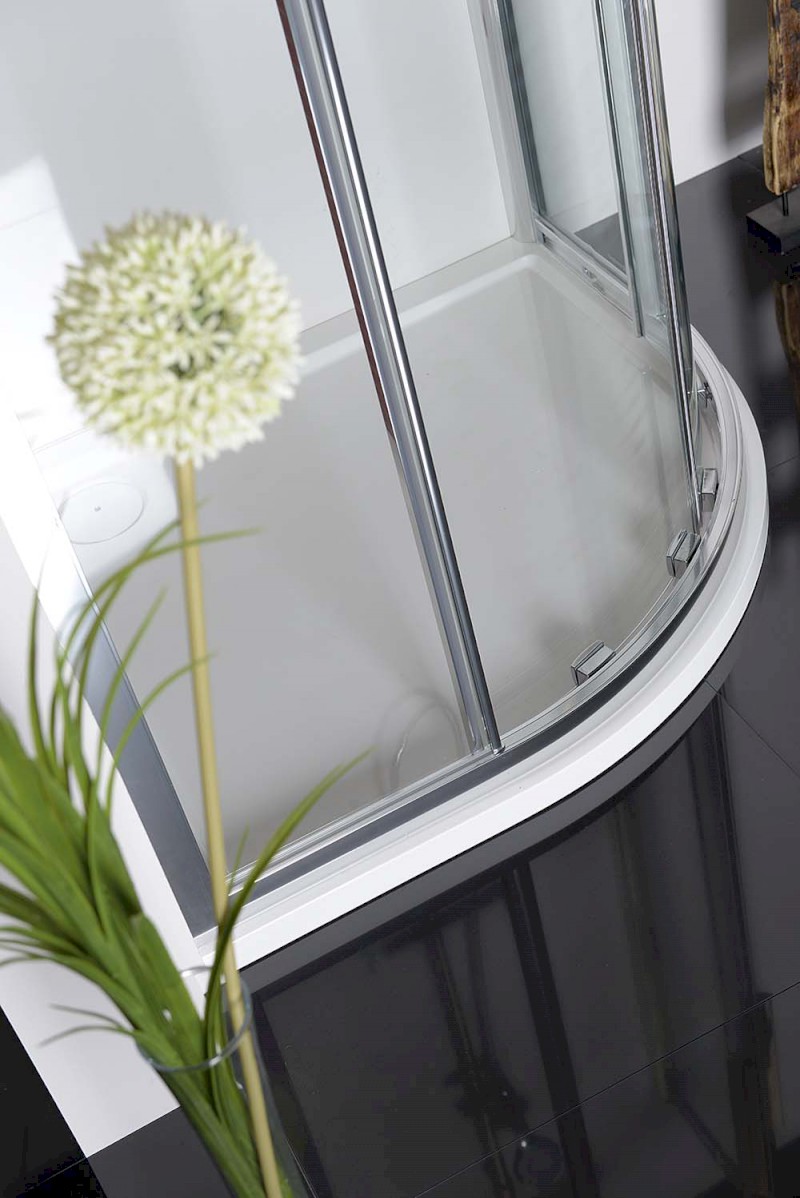 LUCIS LINE čtvrtkruhová sprchová zástěna, 900x900mm, R550, čiré sklo DL2615