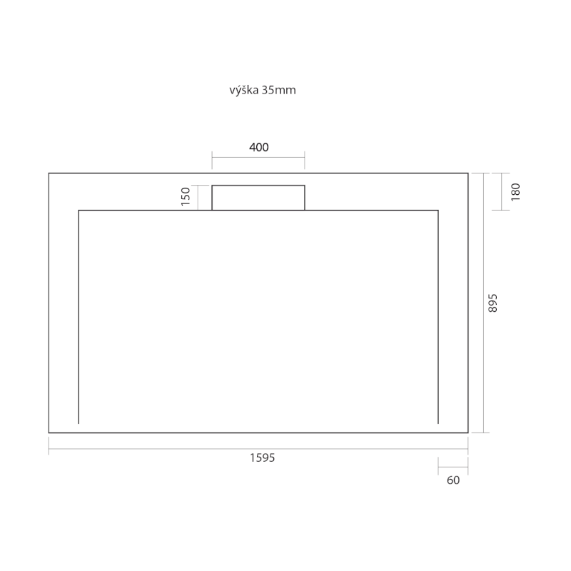IRENA sprchová vanička z litého mramoru, obdélník 160x90cm, bílá HI16090