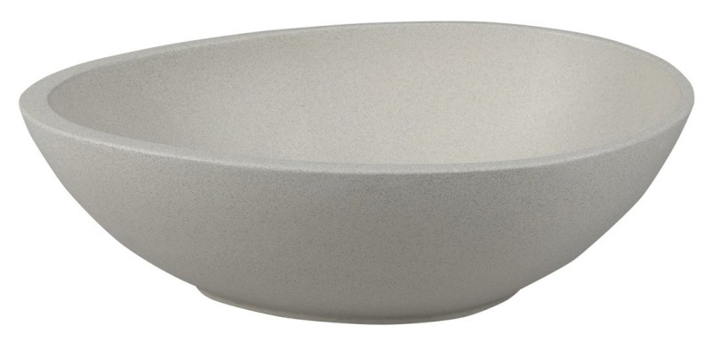 PUNC betonové umyvadlo na desku, včetně výpusti, 53x39cm, bílý pískovec BH7000