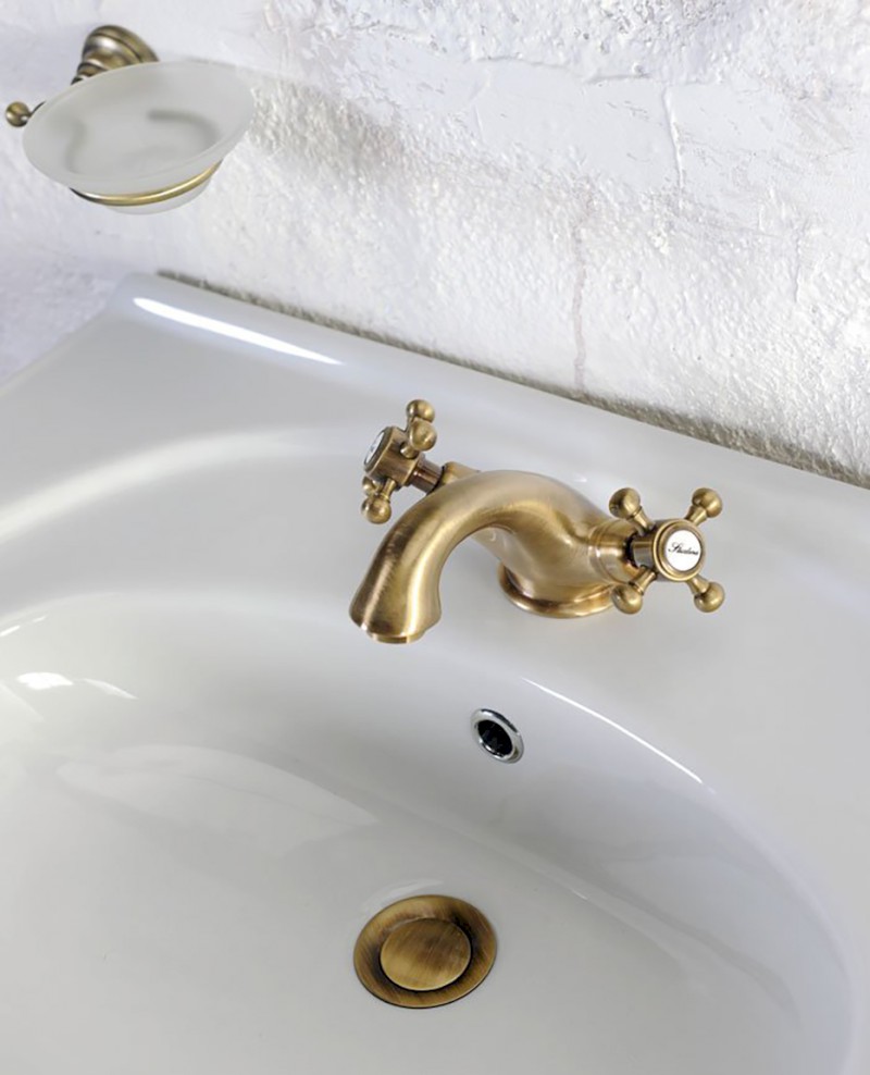 ANTEA stojánková umyvadlová baterie s výpustí, bronz 3176