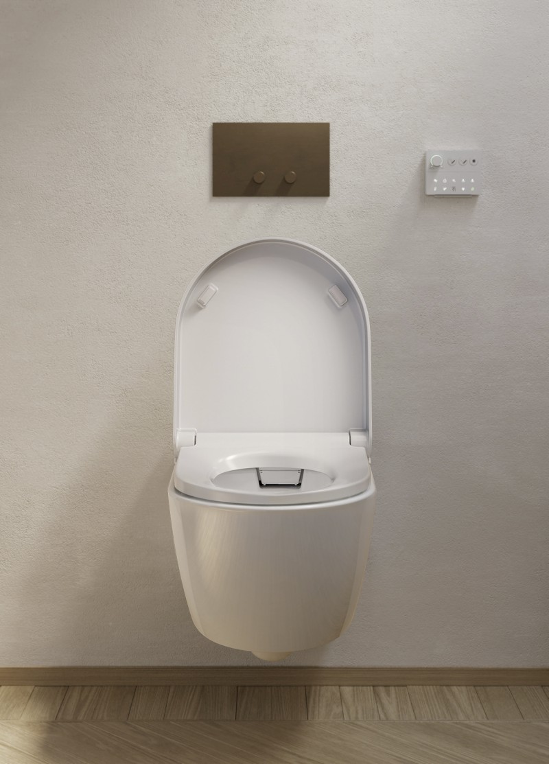 WCLEAN závěsné WC Swirlflush s integrovaným elektronickým bidetem, bílá Extraglaze 7418K11