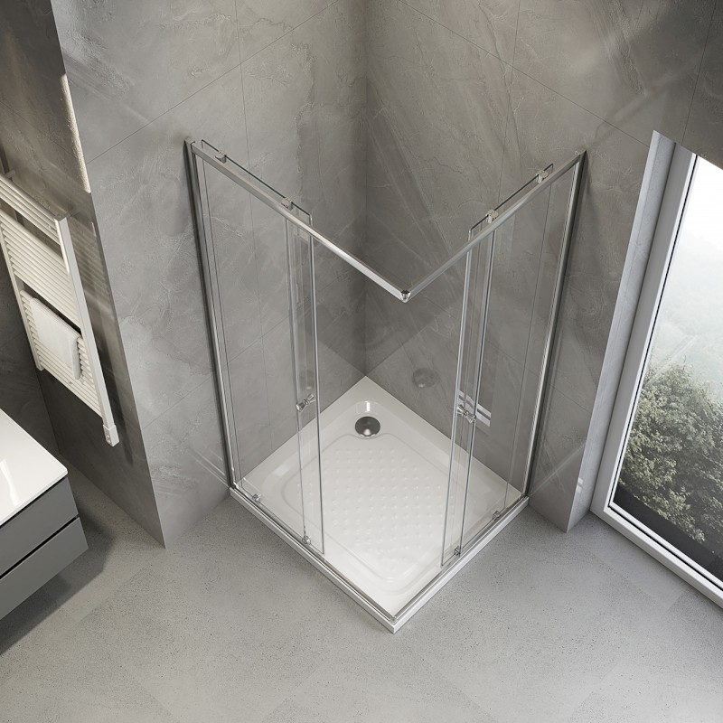 AGGA obdélníková sprchová zástěna 800x700mm, čiré sklo HLF708Y