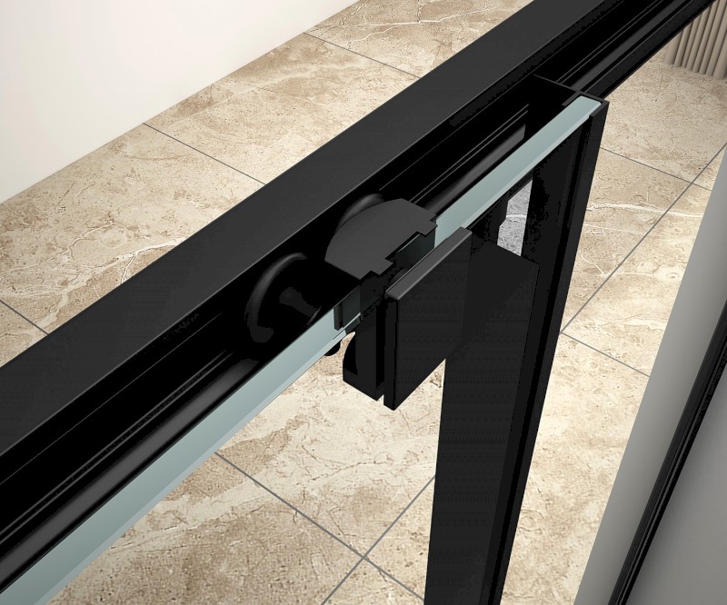 ARLETA BLACK čtvrtkruhová sprchová zástěna 900x900mm, čiré sklo BLS900