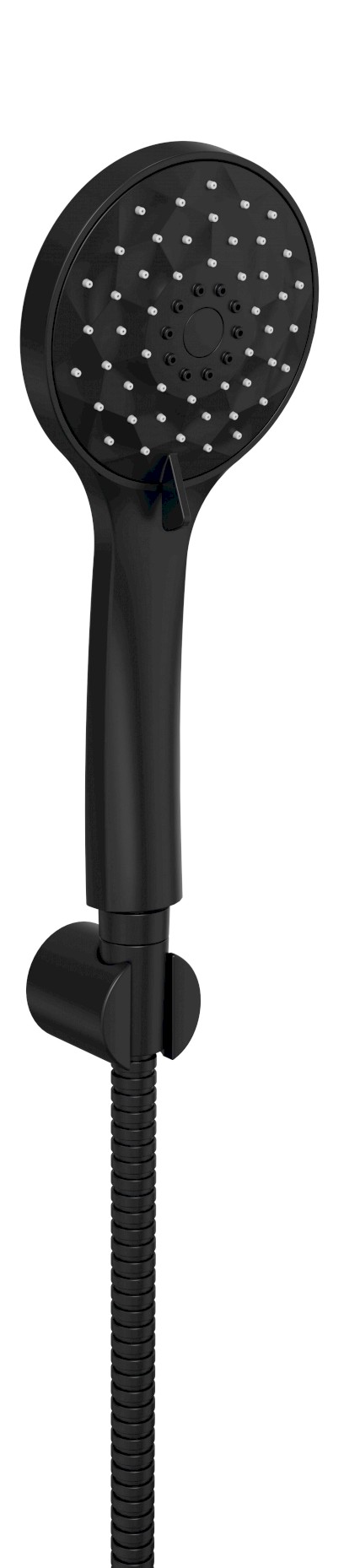 Sprchová souprava, 4 režimy sprchování, silikon trysky, pevný držák, hadice 1500mm, černá mat 1204-61B