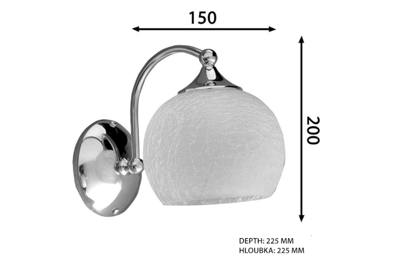 VERITA nástěnné svítidlo E27, 40W, 230V, IP21, chrom AU537