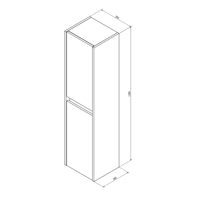 NIRONA skříňka vysoká 35x140x30cm, 2x dvířka, levá/pravá, bílá NR350-3030