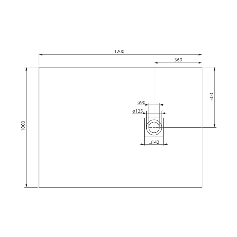 MITIA sprchová vanička z litého mramoru, obdélník 120x100cm, černá PMC120100