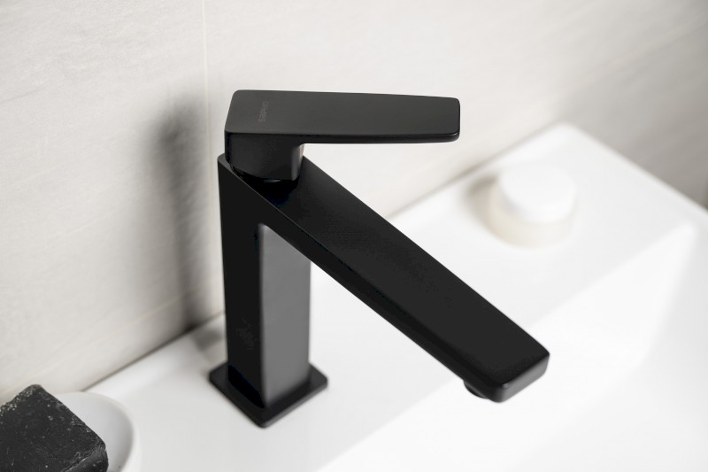 TURSI stojánková umyvadlová baterie, výška 190mm, černá mat TI004B