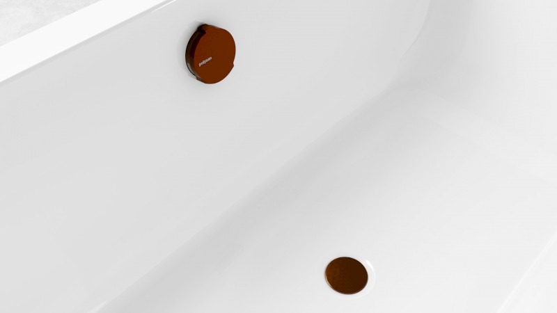 Vanová souprava s napouštěním, bovden, délka 1200mm, zátka 72mm, měď mat 71857.70