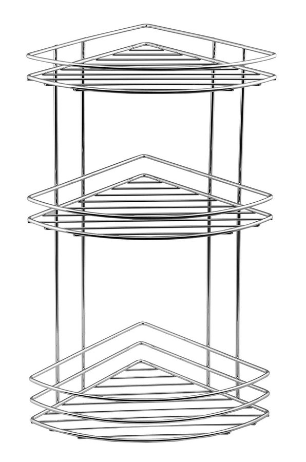 CHROM LINE drátěná rohová police trojitá, chrom 37015