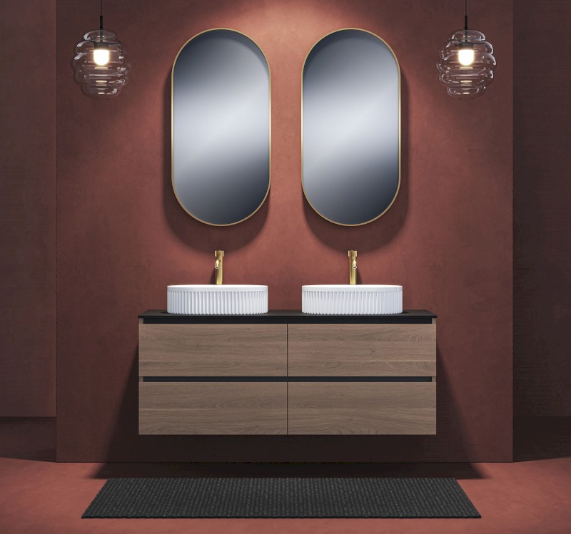 EZARA dvojumyvadlová skříňka 140x55x46cm, dub alabama EZ141-2222