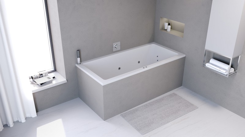 MARLENE hydromasážní vana, 170x80x48cm, Attraction Hydro-Air, chrom 72403.4010