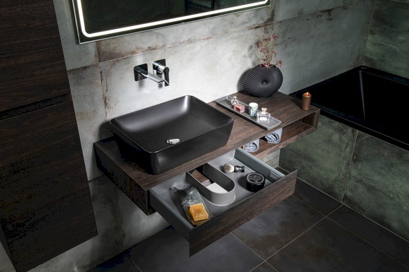 MORIAN umyvadlová skříňka 100x14x48cm, dub černý, levá MR125