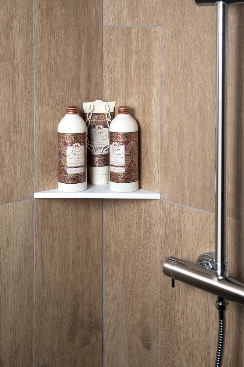 ABELINE rohová police rockstone 250x250mm, bílá mat AE250-0101