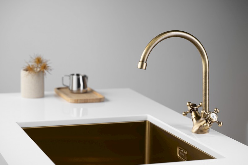 ANTEA stojánková dřezová baterie, výška 275mm, bronz 3096