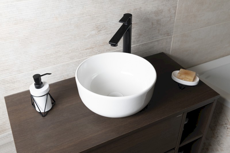 EMMI keramické umývátko na desku, Ø 33cm, bílá TU0077