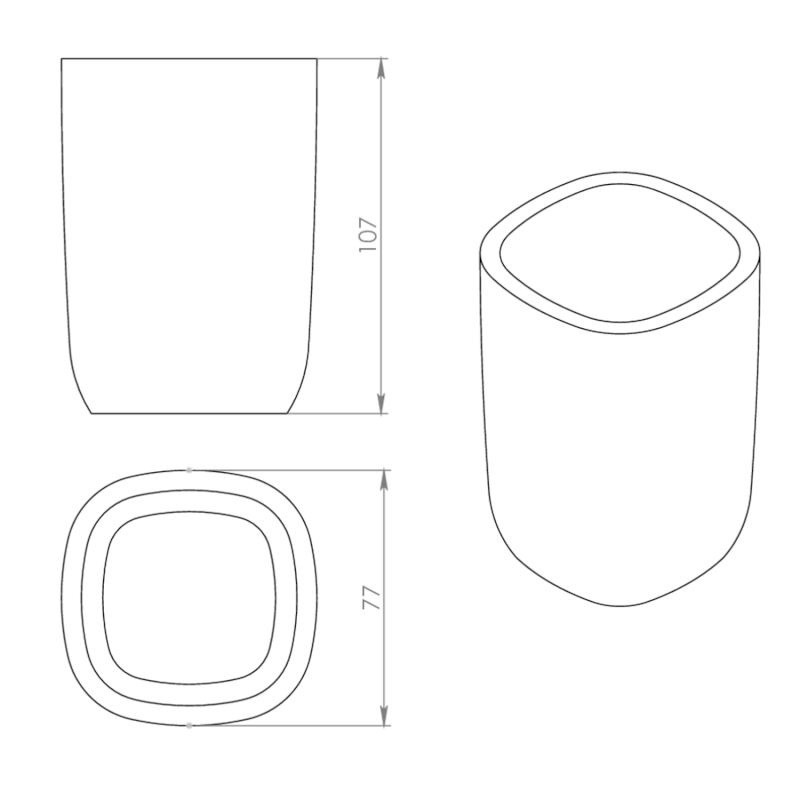 YLENIA sklenka na postavení, bílá YL9802