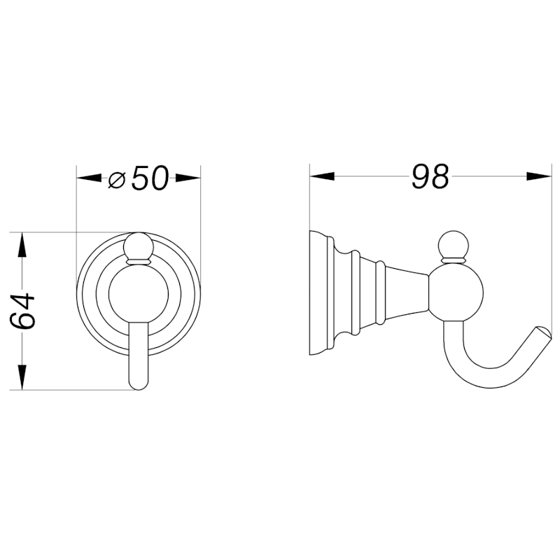 DIAMOND háček, chrom 1317-01
