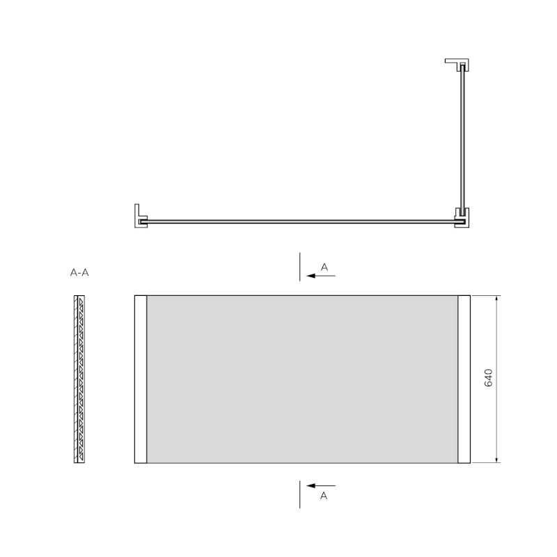 UNIVERSAL rohový panel 180x120x64cm, L/R 35356