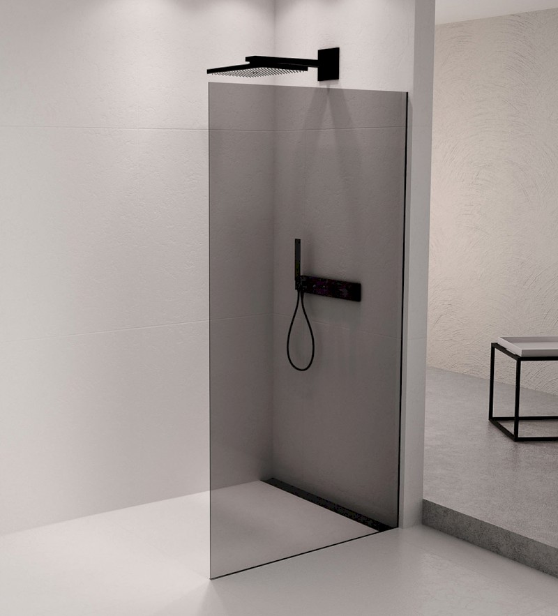 ARCHITEX sada pro neviditelné uchycení skla, podlaha-stěna, 1610x2105mm, černá mat AL2116B