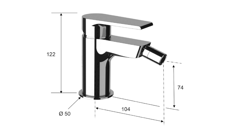 KAI stojánková bidetová baterie, chrom KA03