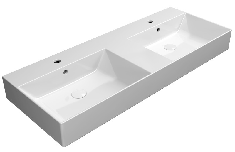 KUBE X keramické dvojumyvadlo 120x47cm, bílá ExtraGlaze 9425111