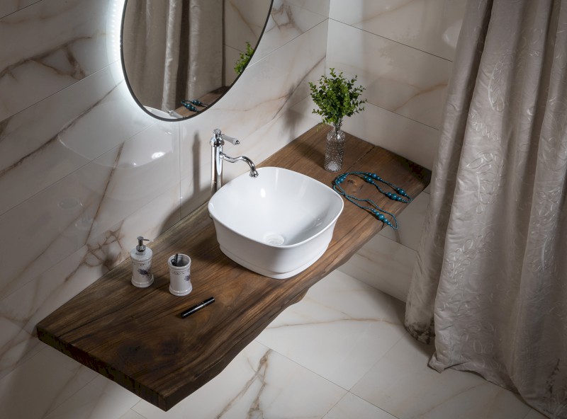 IDEA keramické umyvadlo na desku 42x42cm, bílá WH100