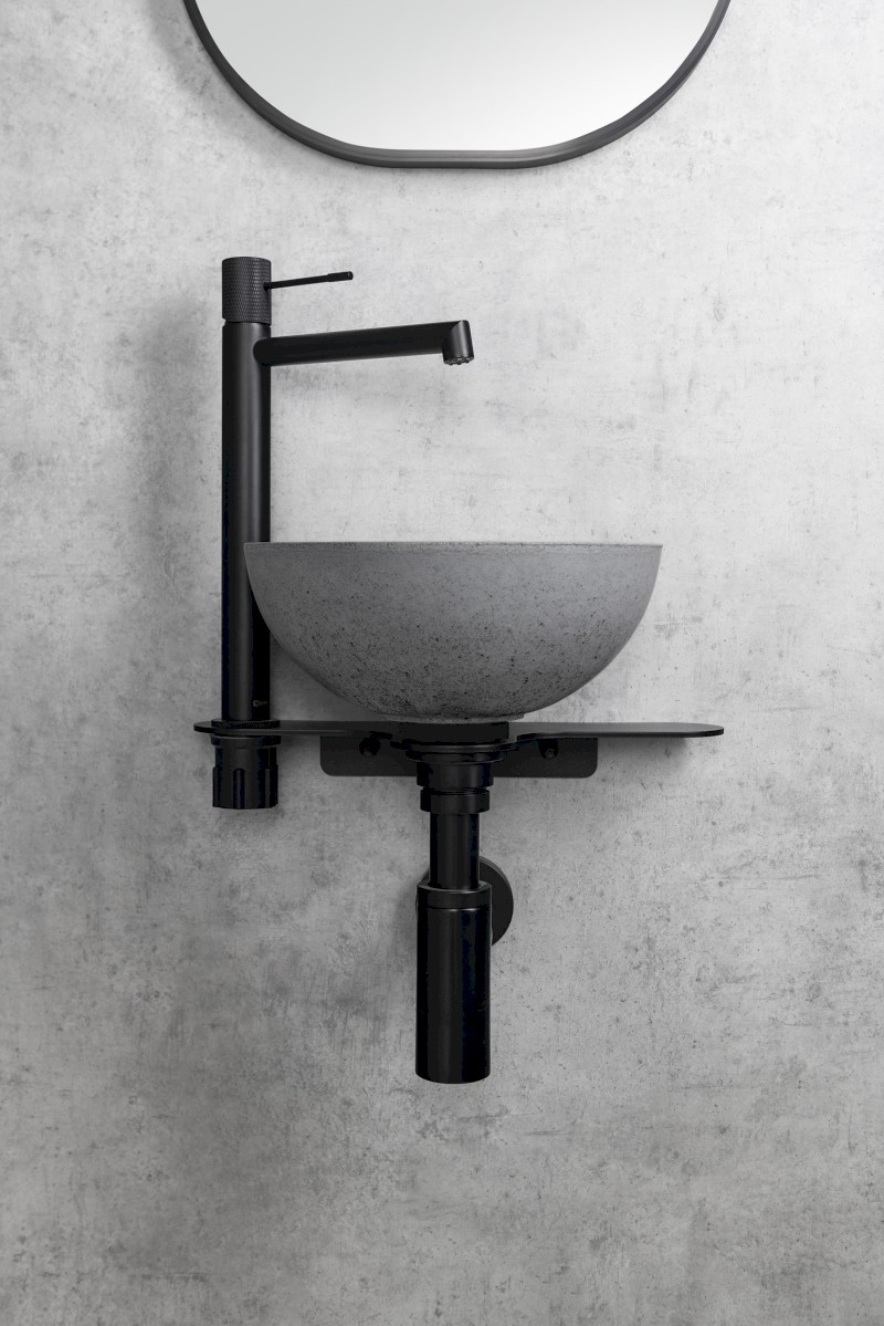 MINOR betonové umývátko na desku, Ø 26cm, šedá mat MR26017