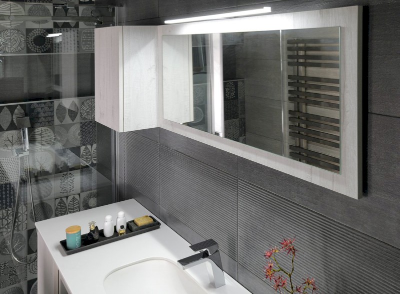 TREOS skříňka horní dvířková 35x50x22cm, pravá/levá, dub Polar TS040-1010