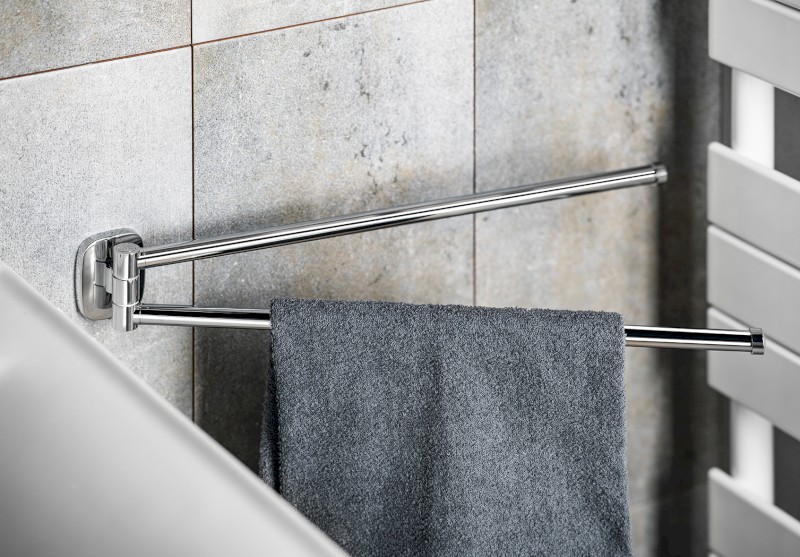 RUMBA dvojitý držák ručníků otočný 450mm, chrom RB121