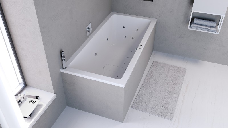 MARLENE hydromasážní vana, 180x80x48cm, Active Hydro-Air, chrom 72034.2010