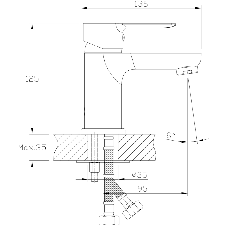 BARON stojánková umyvadlová baterie, chrom 612.002.1