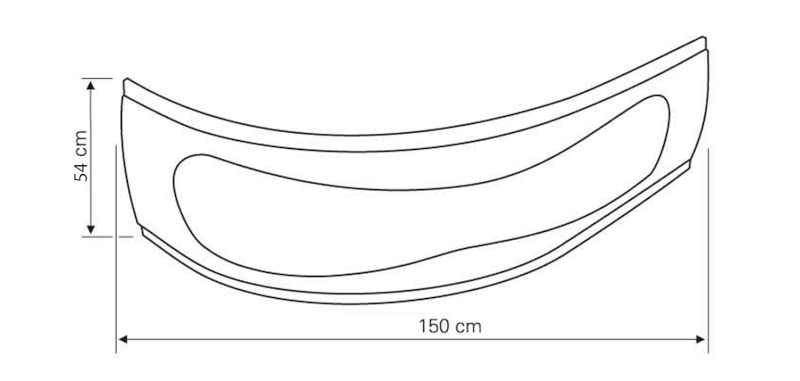 CIDLINA 150 čelní panel, včetně montážní sady, výška 54cm, levý/pravý G3620